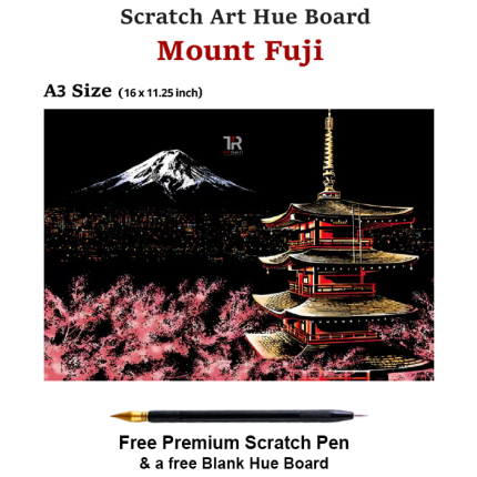 Mount Fuji – A3 Scratch Art Hue Board