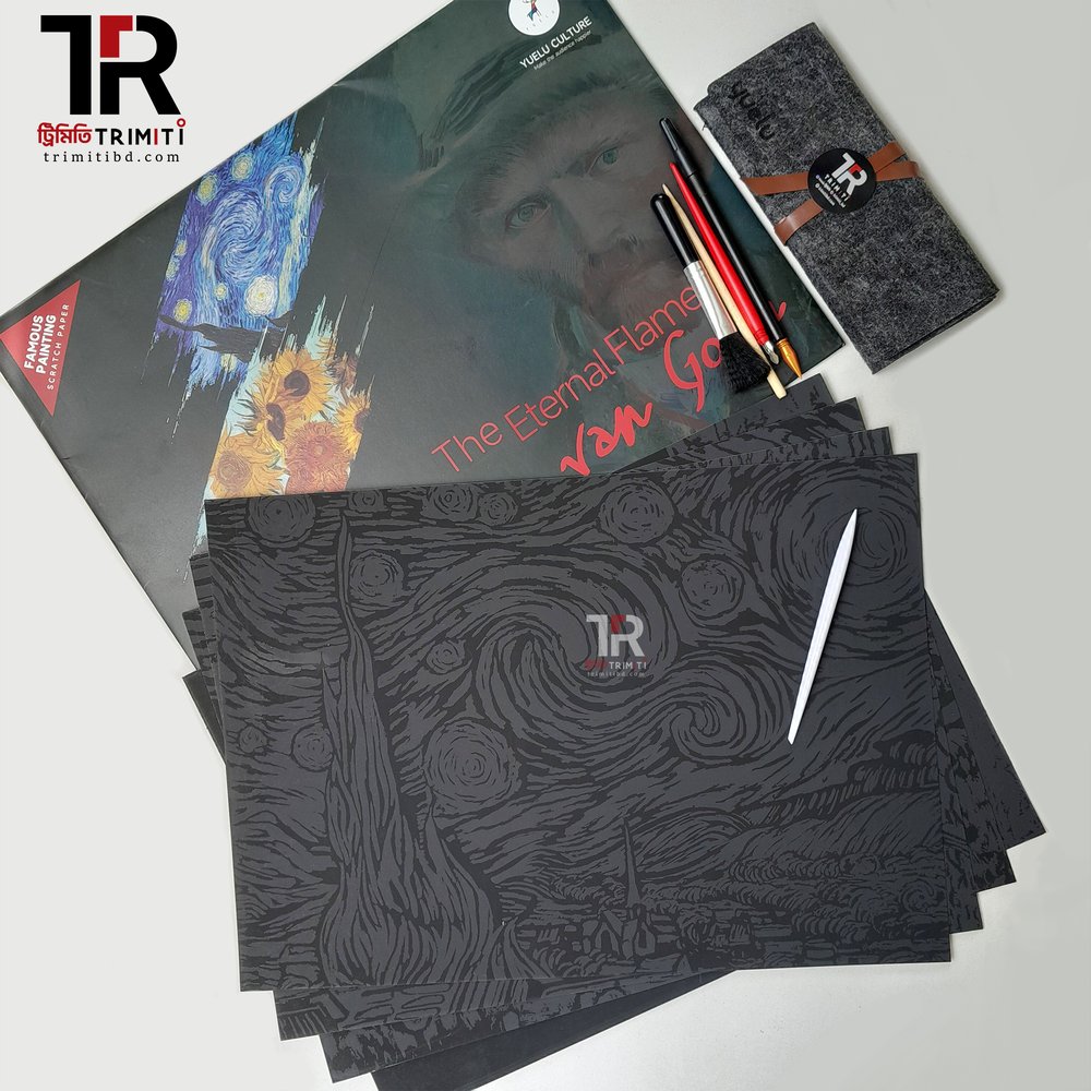 Vincent Van Gogh A3 Scratch Art Set – 4 Masterpieces