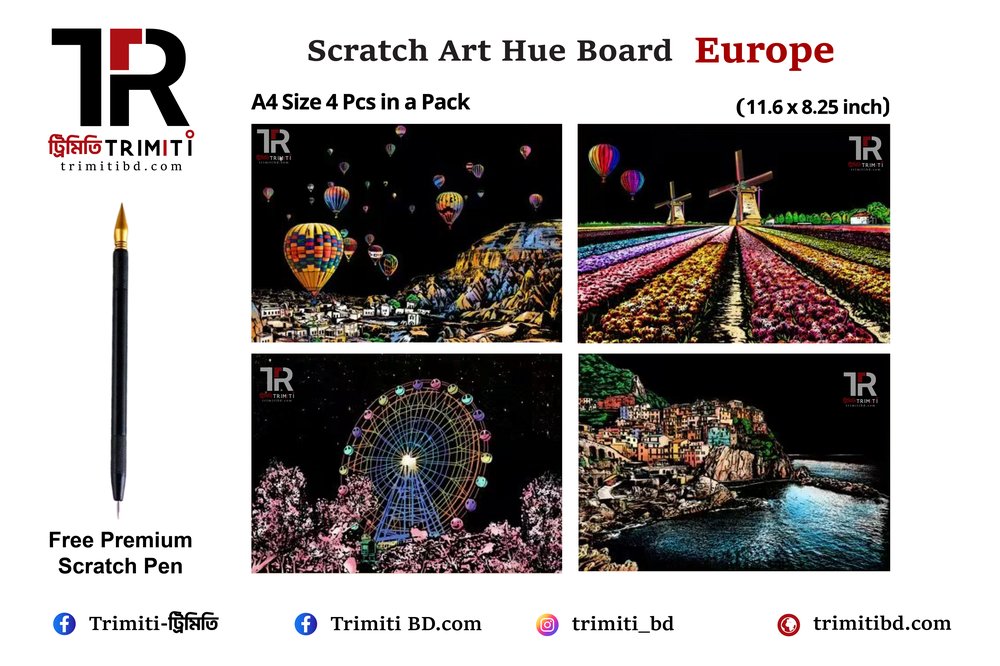 Scratch Art Hue Board – A4 (11.6 x 8.25 in)